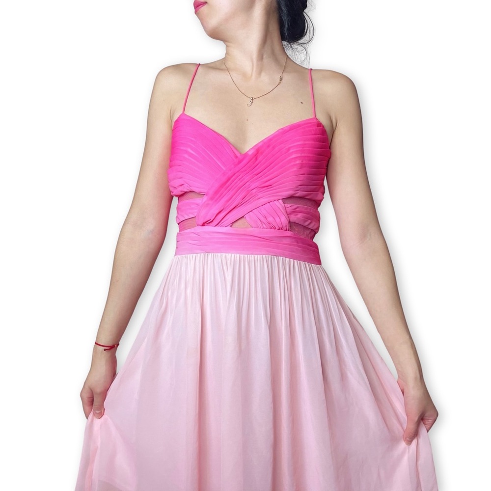 Hailey Logan Adrianna Papell Pink Ombre Chiffon Dress Size 11/12